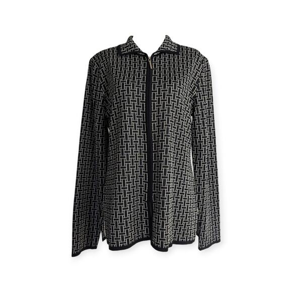 MISOOK Basket Weave Pattern Zip Front Jacket - Picture 1 of 9
